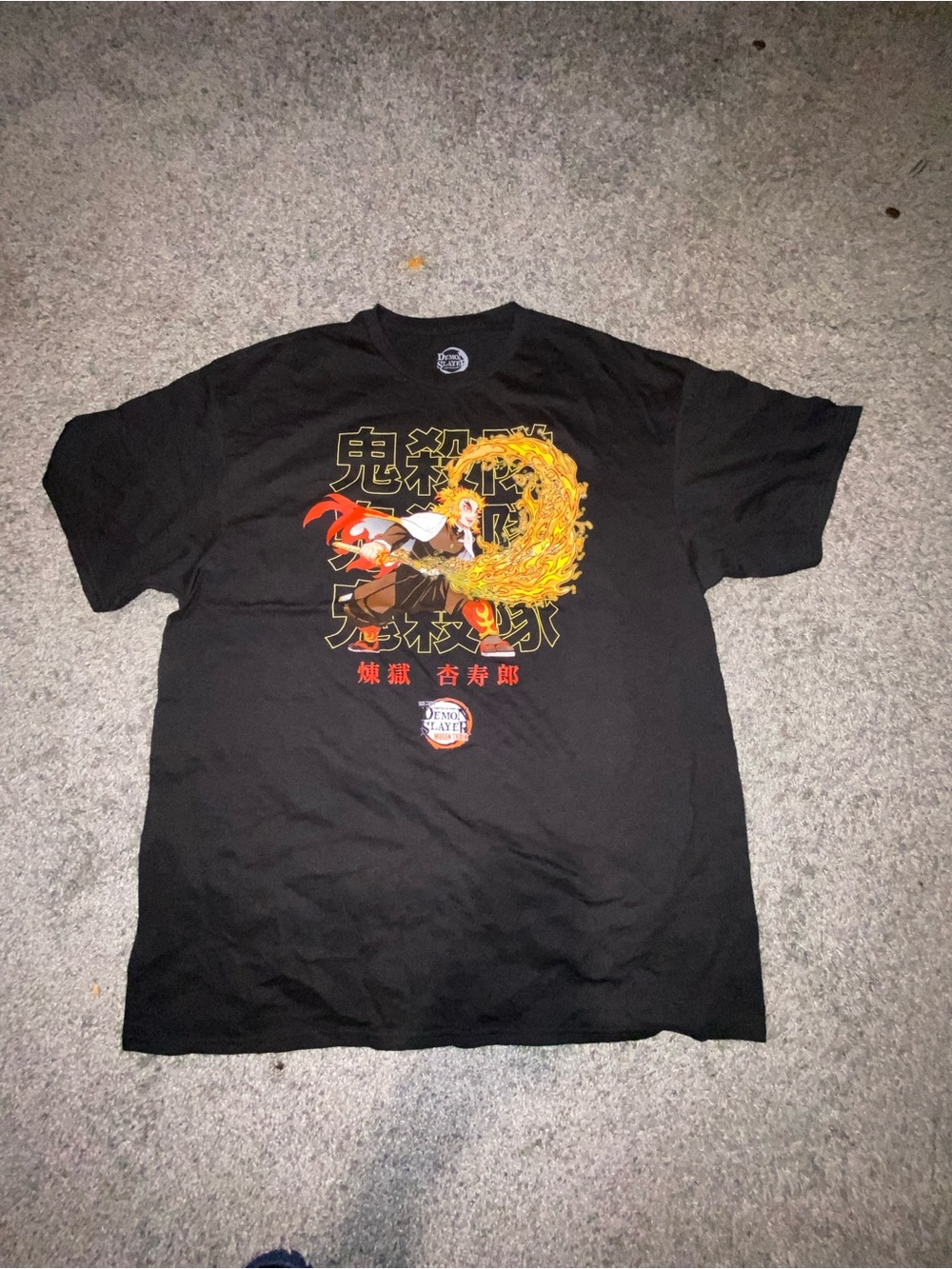 Zumiez Black Graphic Short Sleeve Tee with Yellow and Red Flame Art